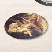 Dessous-de-verre Rond En Papier Angels Serenade Marie et Jésus (Incliné)