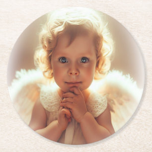 Dessous-de-verre Rond En Papier Anges bébés