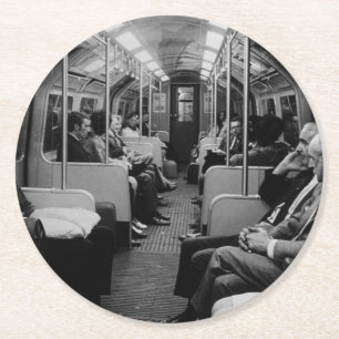 Dessous-de-verre Rond En Papier Angleterre vintage Londres chemin de fer à l'intér