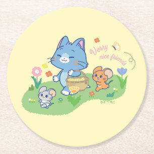 Dessous-de-verre Rond En Papier Anime Tom, Jerry et Tuffy Picnic