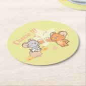 Dessous-de-verre Rond En Papier Anime Tuffy et Jerry Cheese au fromage (Incliné)