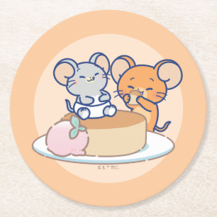 Dessous-de-verre Rond En Papier Anime Tuffy et Jerry Cheesecake
