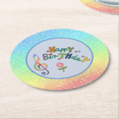 Dessous-de-verre Rond En Papier Anniversaire  (Incliné)