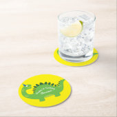 Dessous-de-verre Rond En Papier Anniversaire de Dinosaur (En situation)