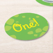 Dessous-de-verre Rond En Papier Anniversaire de Dinosaur (Incliné)