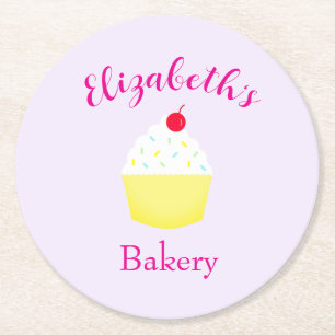 Dessous-de-verre Rond En Papier Anniversaire de fabrication de Cupcake