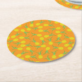 Dessous-de-verre Rond En Papier Anniversaire de l'ananas (Incliné)