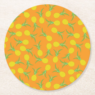 Dessous-de-verre Rond En Papier Anniversaire de l'ananas