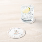 Dessous-de-verre Rond En Papier Anniversaire de l'ours de mer Tan Striday (En situation)