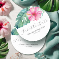 Anniversaire Enregistrer La Date Thème Tropical