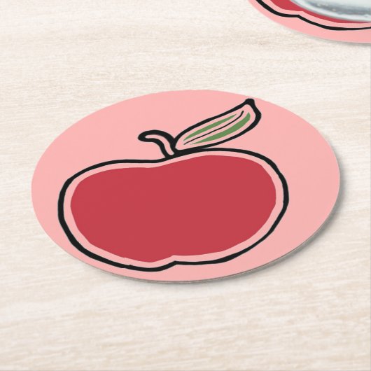 Dessous-de-verre Rond En Papier Apple (Incliné)