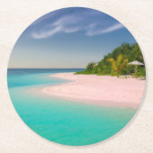 Dessous-de-verre Rond En Papier Aquamarine Ocean Tropical Beach Scenic (Devant)