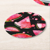 Dessous-de-verre Rond En Papier Aquarelle 2 (Incliné)