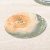 Dessous-de-verre Rond En Papier Aquarelle Agate Coral Geodes Mariage (Incliné)