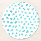 Dessous-de-verre Rond En Papier Aquarelle étoile - turquoise (Devant)