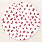 Dessous-de-verre Rond En Papier Aquarelle étoilée - rouge (Devant)
