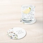 Dessous-de-verre Rond En Papier Aquarelle Floral Mariage (En situation)