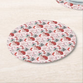 Dessous-de-verre Rond En Papier Aquarelle Japonaise Pagode Lotus Koi Fish Ta (Incliné)