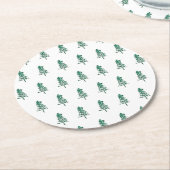 Dessous-de-verre Rond En Papier Aquarelle Pine Tree Noël (Incliné)