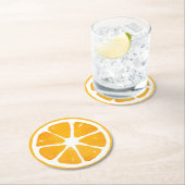 Dessous-de-verre Rond En Papier Aquarelle tranche orange (En situation)