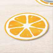 Dessous-de-verre Rond En Papier Aquarelle tranche orange (Incliné)