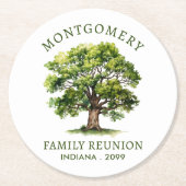 Dessous-de-verre Rond En Papier Arborescence famille (Devant)