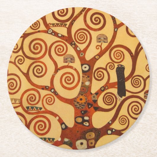 Dessous-de-verre Rond En Papier Arbre avec branches pivotantes (Devant)