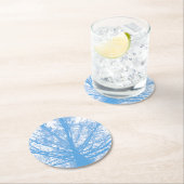 DESSOUS-DE-VERRE ROND EN PAPIER ARBRE D'HIVER (En situation)