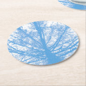 DESSOUS-DE-VERRE ROND EN PAPIER ARBRE D'HIVER (Incliné)