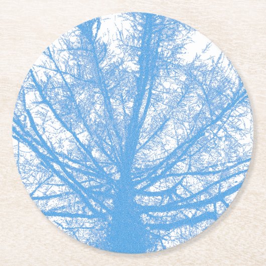 DESSOUS-DE-VERRE ROND EN PAPIER ARBRE D'HIVER (Devant)
