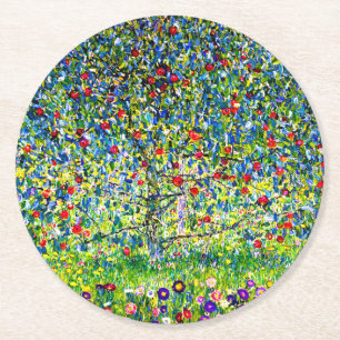 Dessous-de-verre Rond En Papier Arbre pomme Gustav Klimt