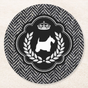 Dessous-de-verre Rond En Papier Arête de hareng royale de Scottie