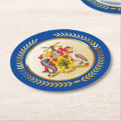 Dessous-de-verre Rond En Papier Armoiries de la Barbade (Incliné)
