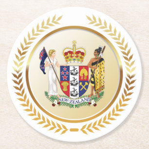 Dessous-de-verre Rond En Papier Armoiries de la Nouvelle-Zélande