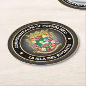 Dessous-de-verre Rond En Papier Armoiries de Porto Rico (Incliné)
