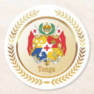 Dessous-de-verre Rond En Papier Armoiries des Tonga