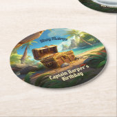 Dessous-de-verre Rond En Papier Arr-some Pirate Island Ship Anniversaire (Incliné)