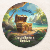 Dessous-de-verre Rond En Papier Arr-some Pirate Island Ship Anniversaire (Devant)