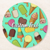 Dessous-de-verre Rond En Papier Arrière - plan de glace (Devant)