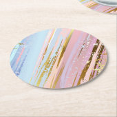 Dessous-de-verre Rond En Papier Arrière - plan rose texturé (Incliné)