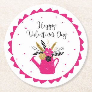 Dessous-de-verre Rond En Papier Arrosage floral Can Valentine ID735