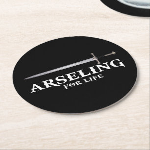 Dessous-de-verre Rond En Papier Arseling For Life Vintage Sword Kingdom Life