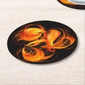 Dessous-de-verre Rond En Papier Art Abstrait Fireball (Incliné)