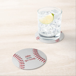 Dessous-de-verre Rond En Papier Assiettes en papier personnalisées pour le basebal