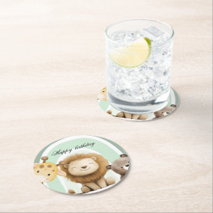 Dessous-de-verre Rond En Papier Assiettes en papier pour anniversaire avec animaux