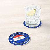 Dessous-de-verre Rond En Papier Asunción Paraguay (En situation)