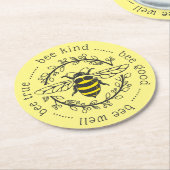 Dessous-de-verre Rond En Papier Attitudes des abeilles (Incliné)