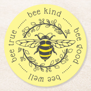 Dessous-de-verre Rond En Papier Attitudes des abeilles