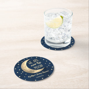Dessous-de-verre Rond En Papier Au-Dessus De La Lune BABY SHOWER