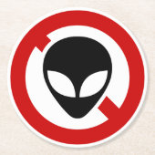 DESSOUS-DE-VERRE ROND EN PAPIER AUCUN ALIEN (Devant)